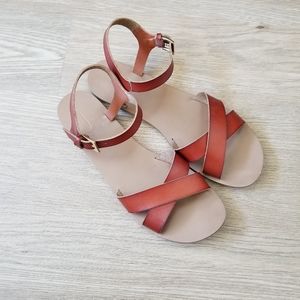 J. Crew brown leather strap sandals